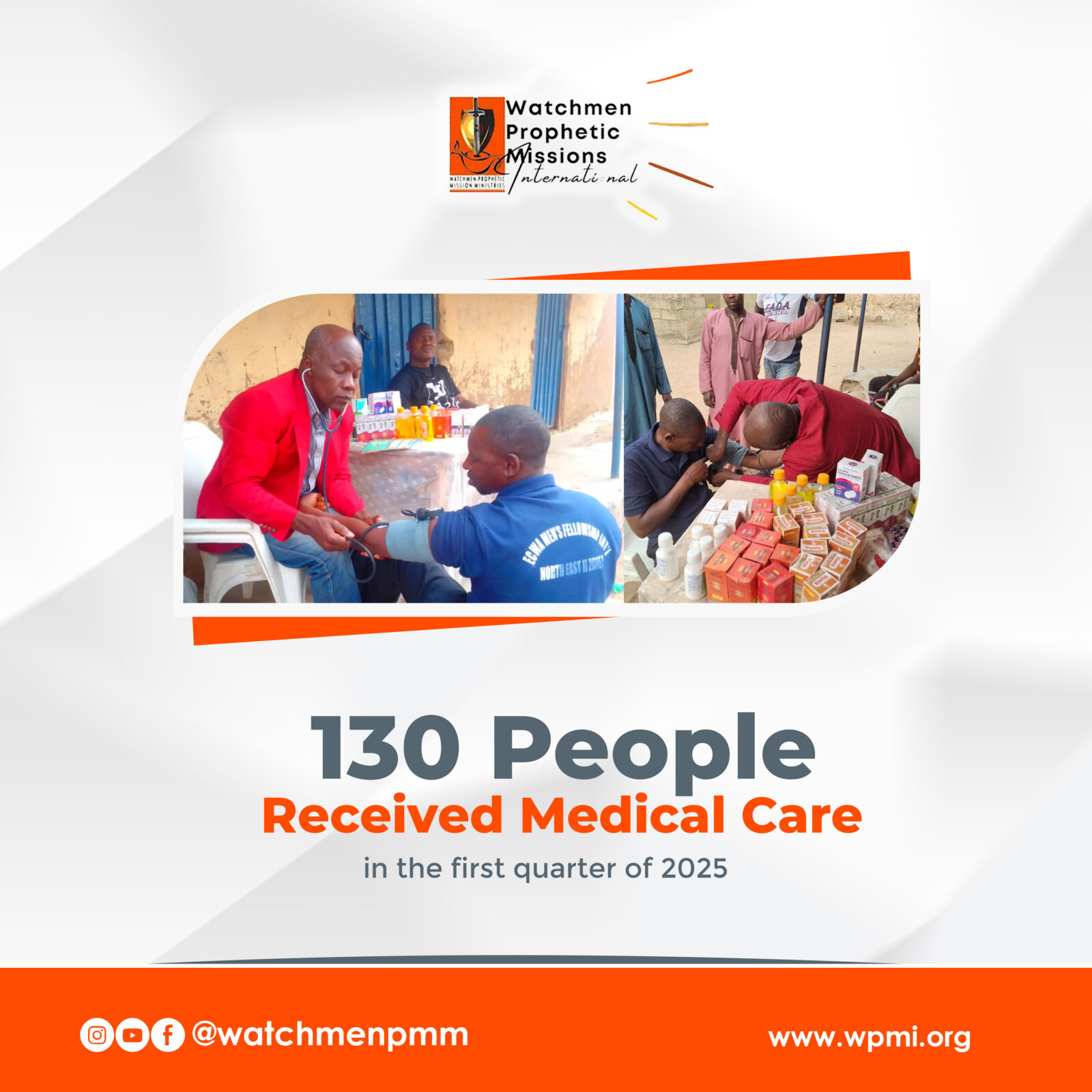 130 people received medical care